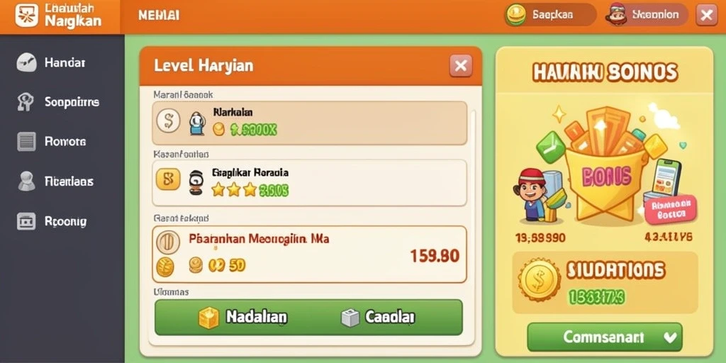 Menu bonus yang beragam dan menguntungkan.
